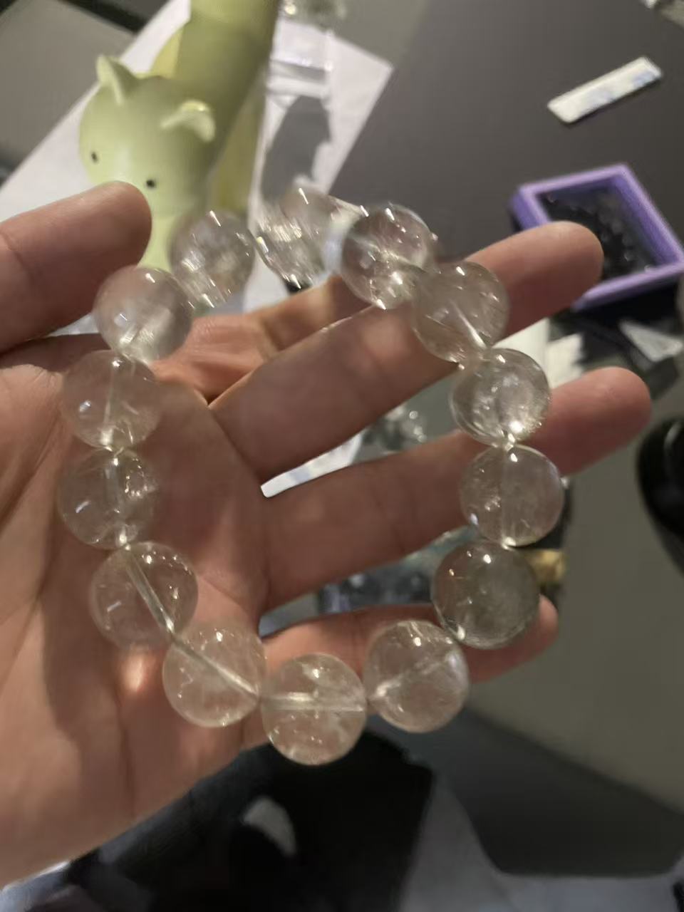 White Quartz Bracelet - 8mm Natural Crystal Beads