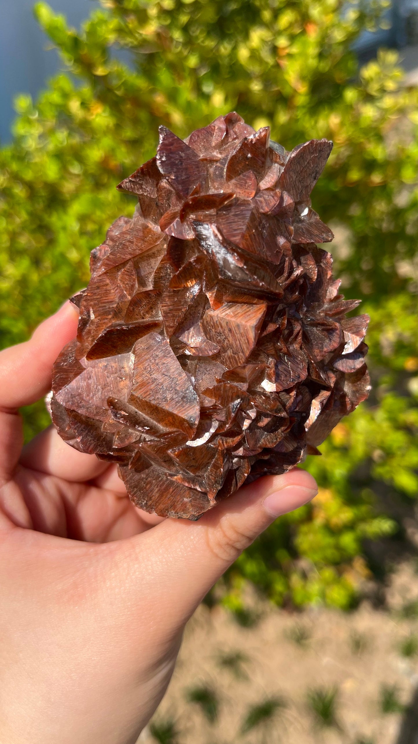 0.3KG Natural Reddish Brown Calcite Cluster Raw Mineral Specimen