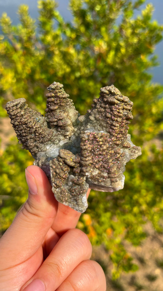 0.1KG Natural Rainbow Pyrite Raw Mineral Specimen