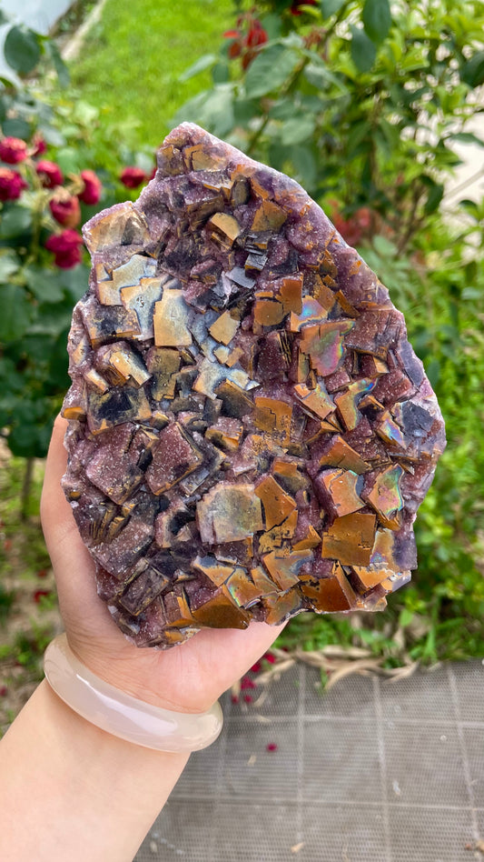 1KG Natural Rainbow Purple Fluorite Raw Crystal Specimen