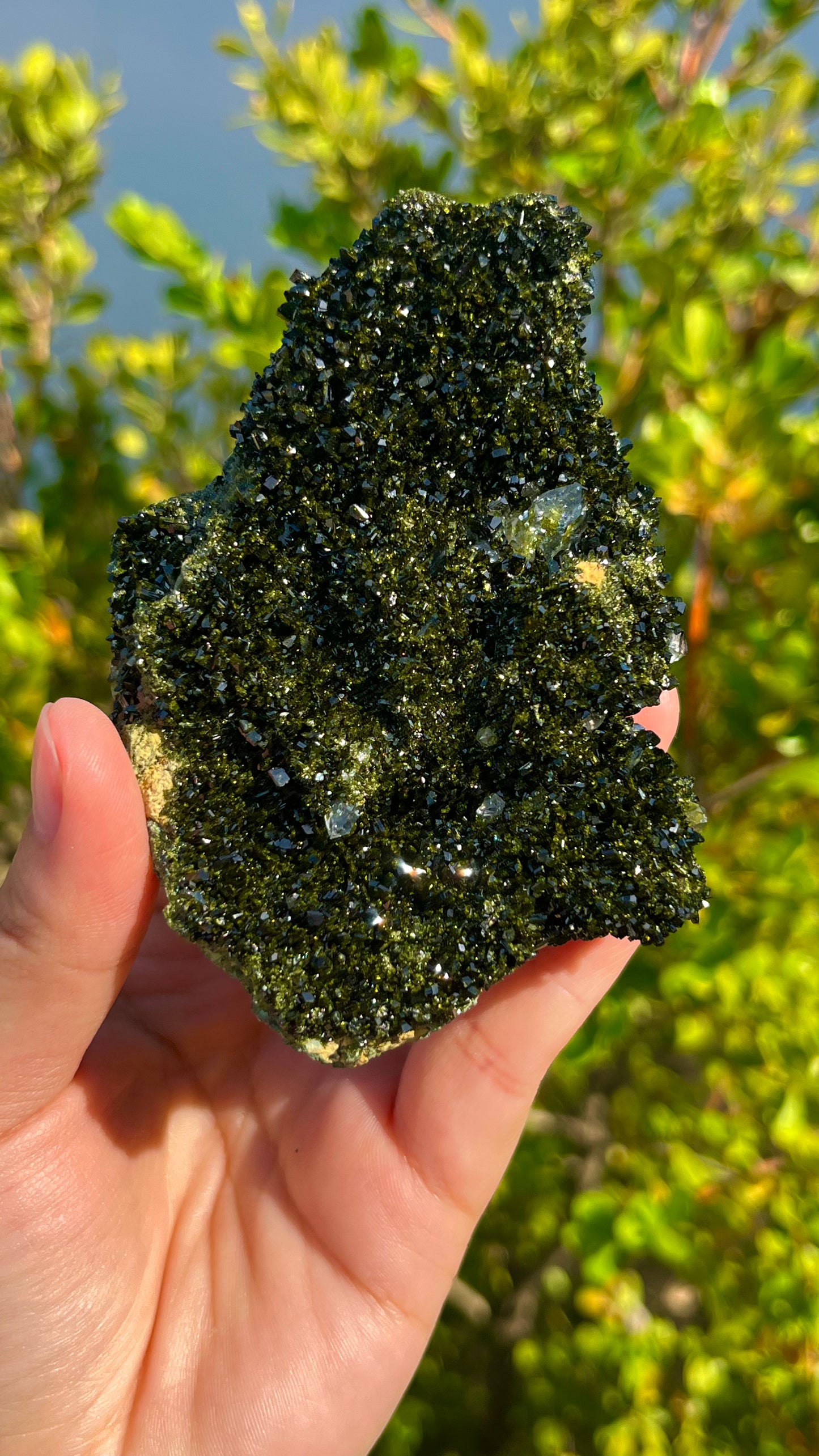 0.2KG Natural Epidote Symbiotic Crystal Raw Mineral Specimen