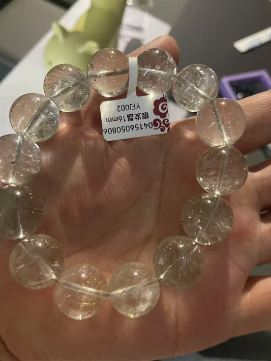 White Quartz Bracelet - 8mm Natural Crystal Beads