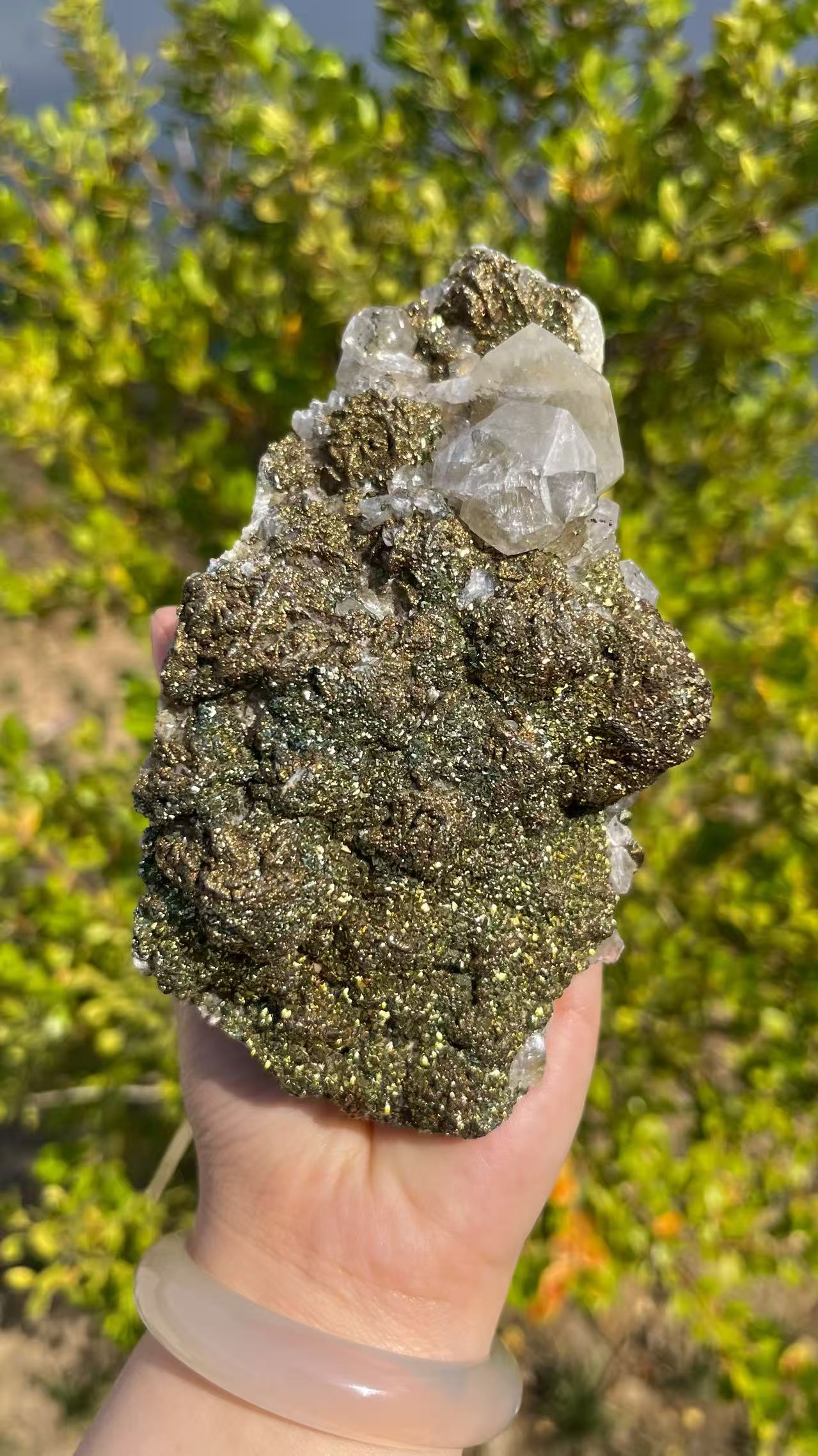 0.5KG Natural Pyrite Symbiotic Calcite Raw Mineral Specimen