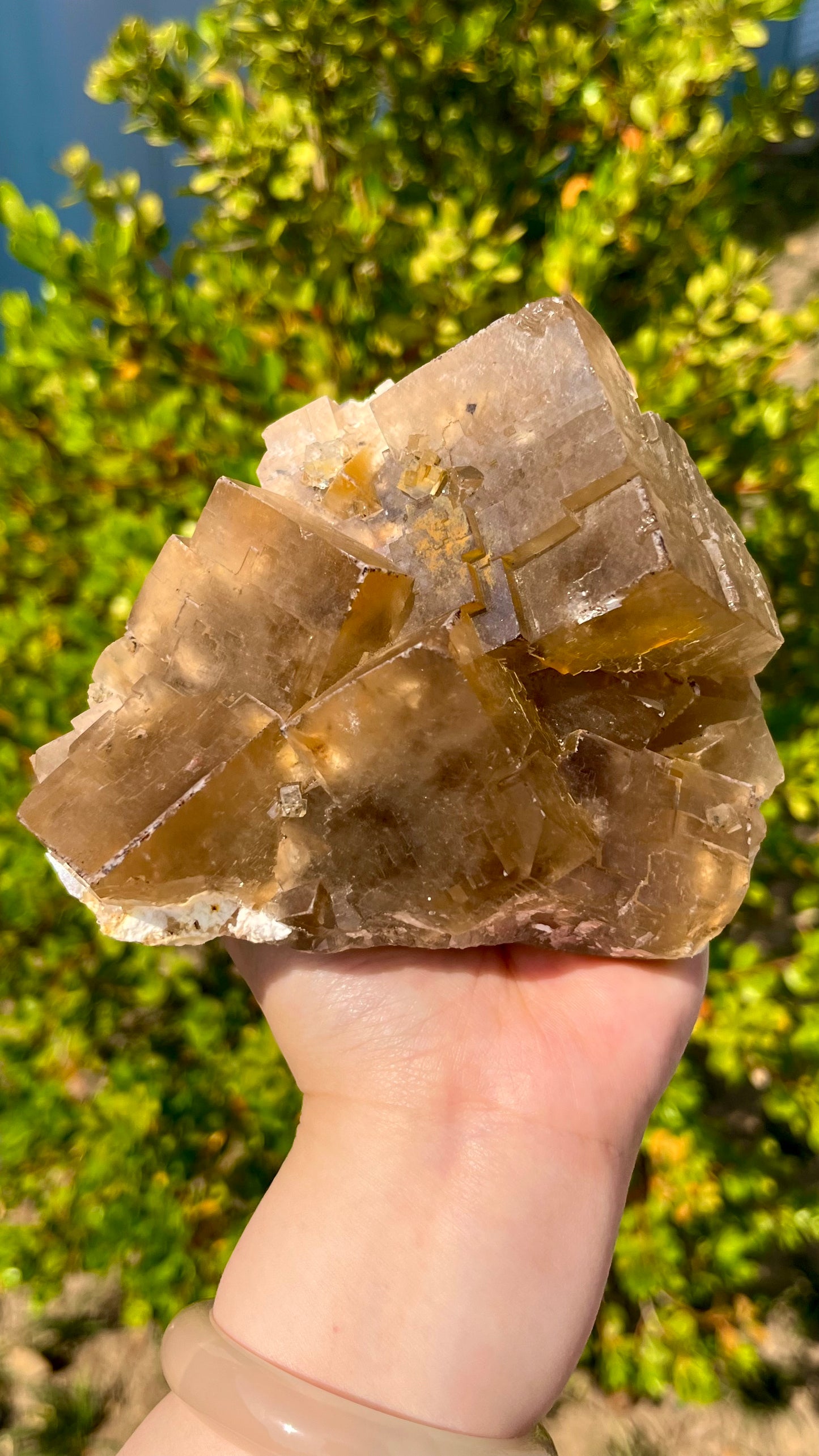 1.05KG Natural Cubic Yellow Fluorite Raw Crystal Specimen