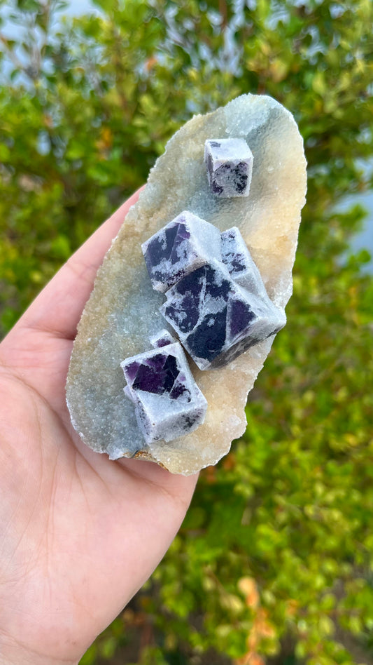 0.3KG Natural Sugar Fluorite Raw Crystal Healing Mineral Specimen