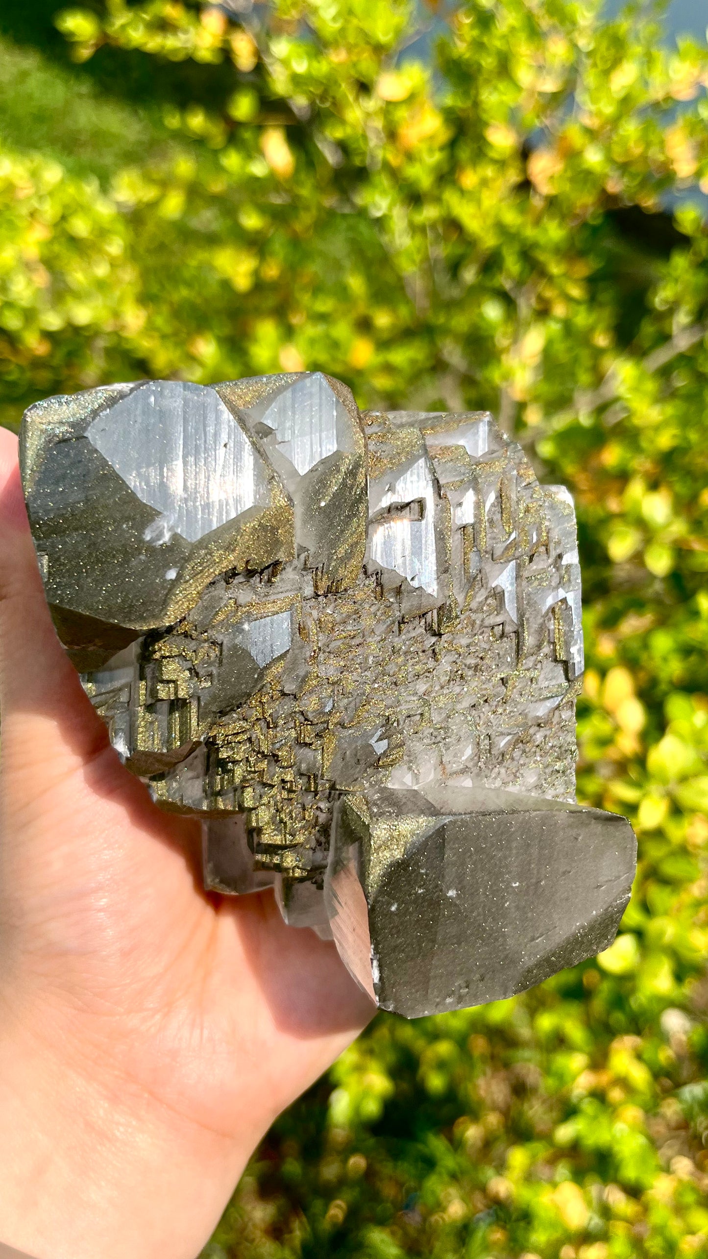 0.7KG Natural Calcite Intergrowth Pyrite Mineral Specimen