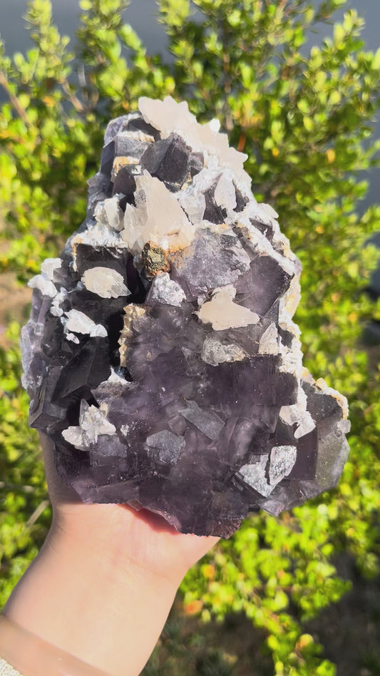 1.2KG Purple Fluorite Intergrowth Calcite Specimen