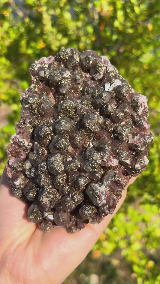0.3KG Natural Pyrite Intergrowth Calcite Specimen