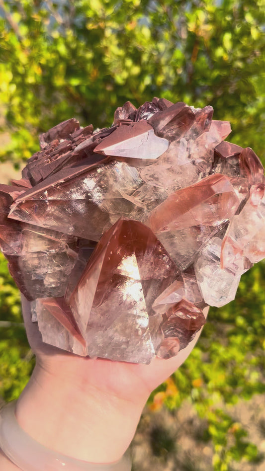 Natural Red Calcite Cluster Collectible Mineral 0.6KG