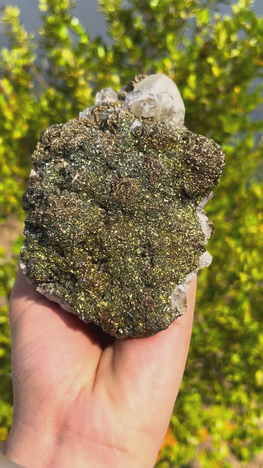 0.5KG Natural Pyrite Symbiotic Calcite Raw Mineral Specimen