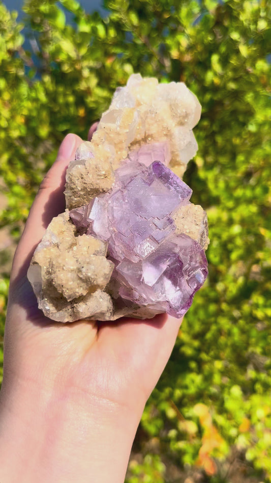 0.3KG Yaogangxian Purple Fluorite Natural Raw Mineral Specimen